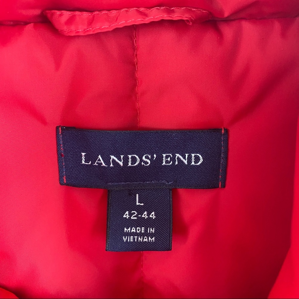 Red Goose Down Feather Puffer Vest Jacket Sz L - Picture 2 of 7